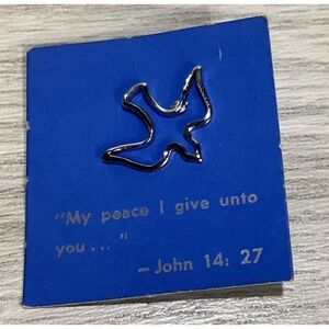 Silvertone Pin w/ Outline of Peace‎ Dove Religious Vintage